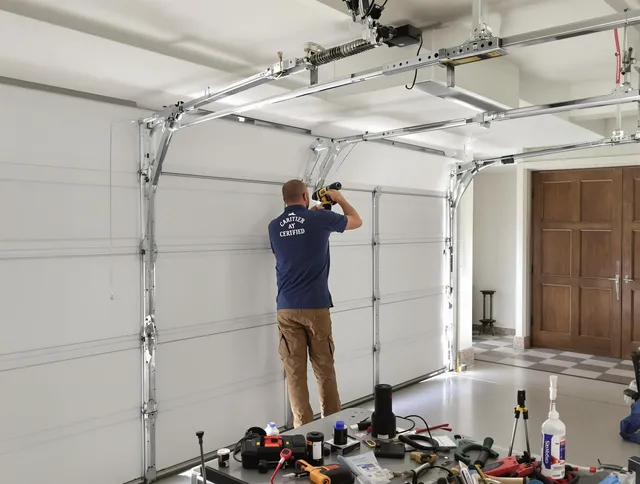 Naugatuck Garage Door Repair certified technician performing precision garage door repair in Naugatuck