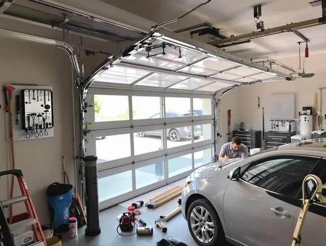 Garage door noise reduction service by Naugatuck Garage Door Repair in Naugatuck